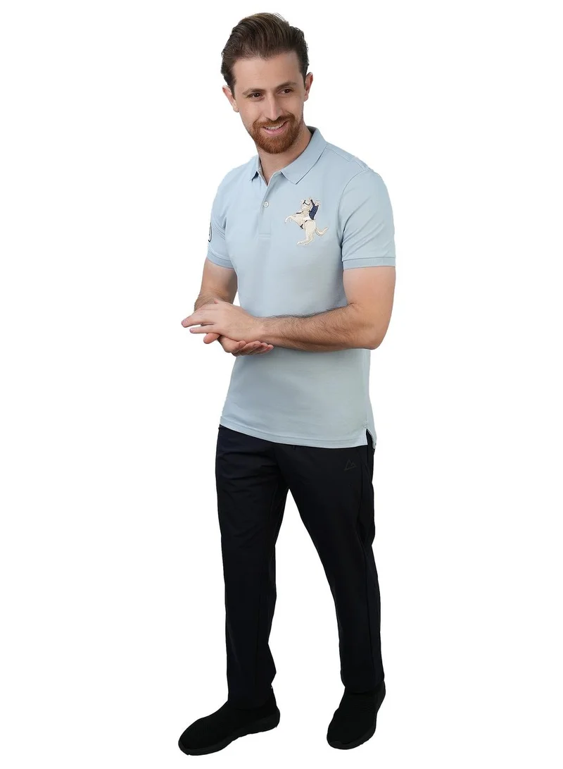 جيوردانو بولو رجالي قطن بقصة ضيقة وأكمام قصيرة بتصميم نابليون